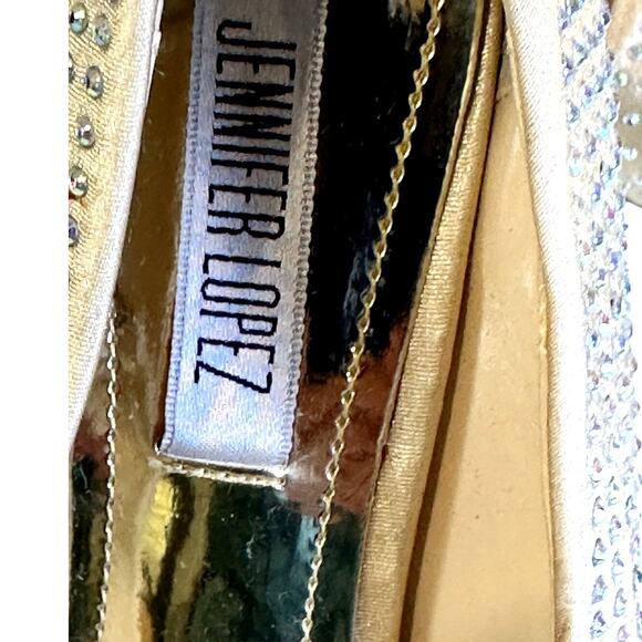 JLo Crystal Stilettos Peep Toe Design by Jennifer Lopez, Size 8 M - Picture 6 of 7